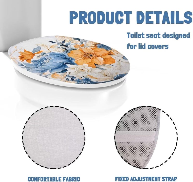 Flashideas Flower Toilet Lid Cover Bathroom Decoration Accessories Bathroom Toilet Lid Soft Plush Seat Covers Seat Covers Fits Most Lids for Accessories Decor - Image 5
